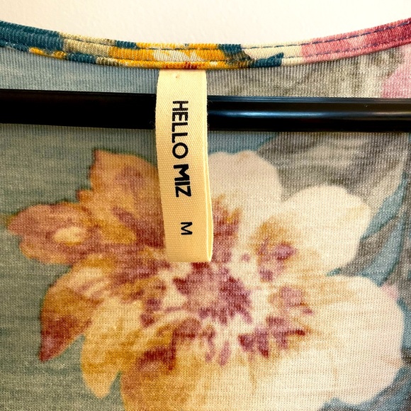 Gorgeous Hello MIZ teal maternity maxi dress with floral print. Size Medium. - Picture 3 of 3